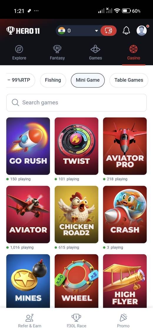 Mini games in the Hero11 app