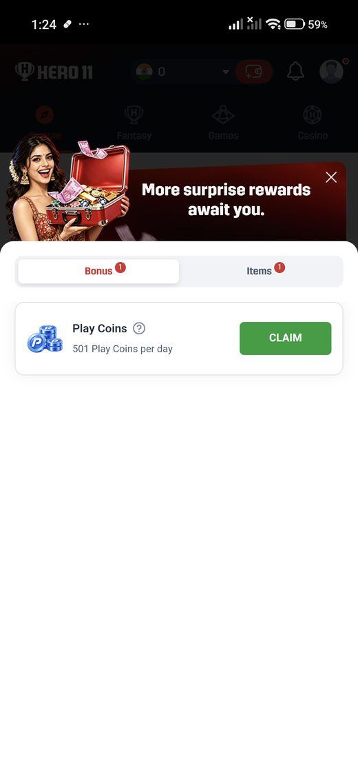 Rewards screen in the Hero11 app