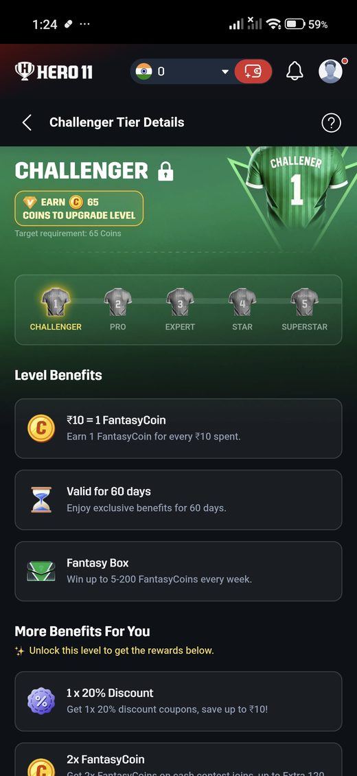 Challenger tier in the Hero11 app